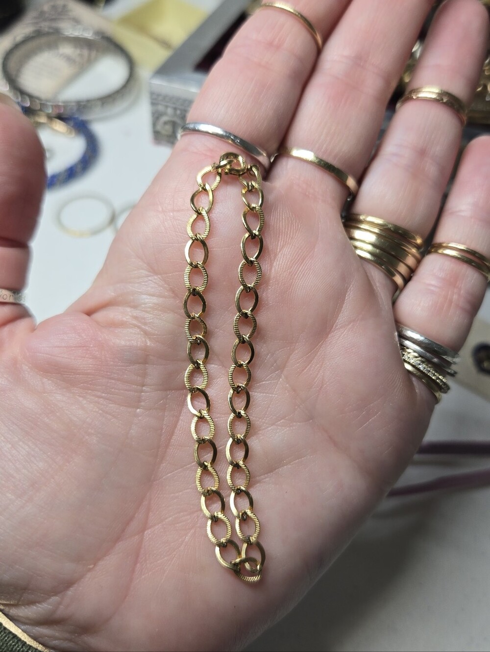 Vintage Gold Filled Link Chain Bracelet - Women Jewelry